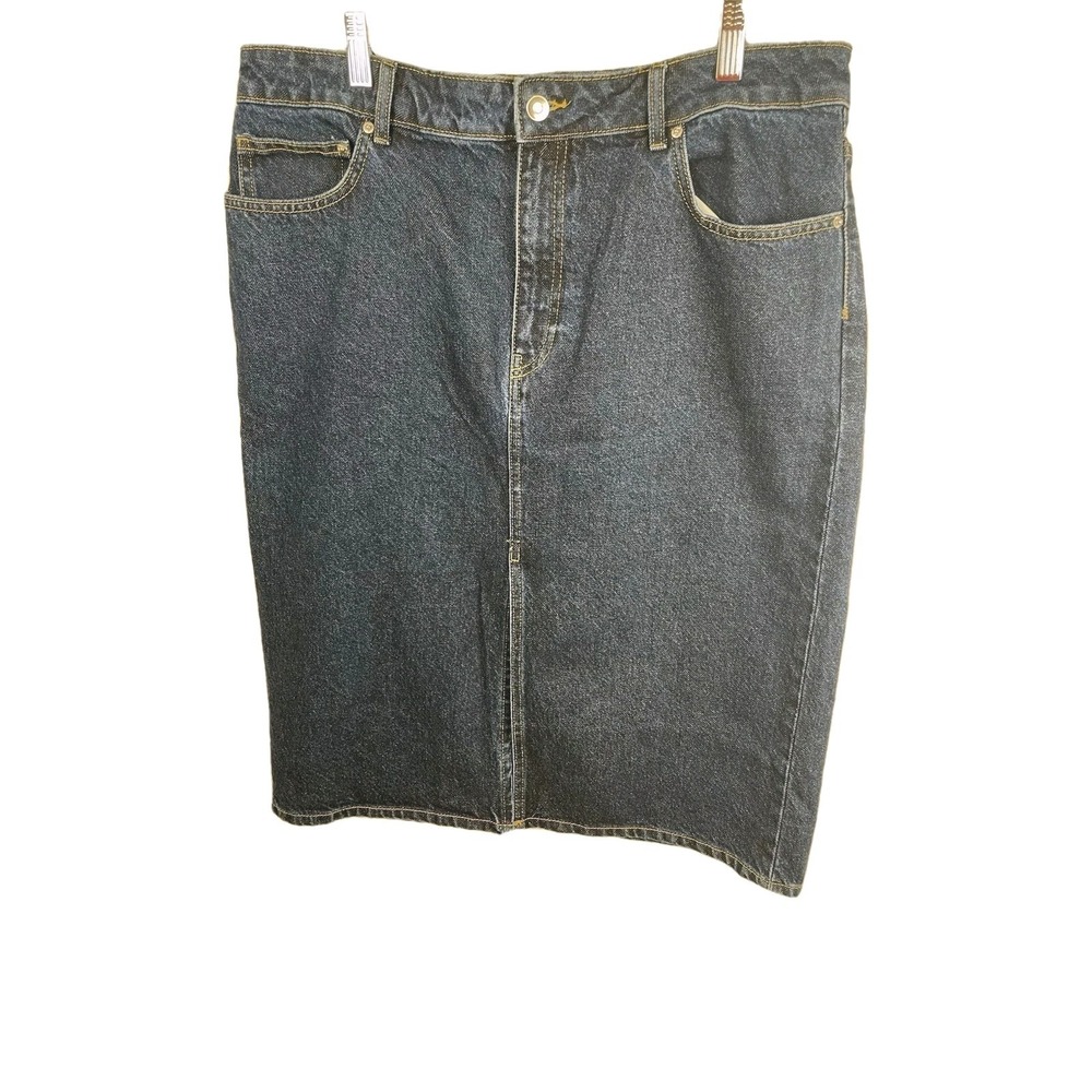H & M Shaping Denim Skirt Size 14 Y2K Preppy School Core Light‎ Academia